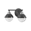 Hinkley Fletcher Small Two Light Vanity Wall Sconce in Black Finish Alternative Image 2