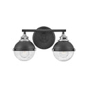 Hinkley Fletcher Small Two Light Vanity Wall Sconce in Black Finish 
