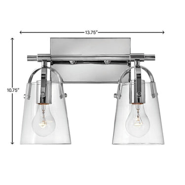 Hinkley Foster Small Two Light Vanity Wall Sconce Alternative Image 11