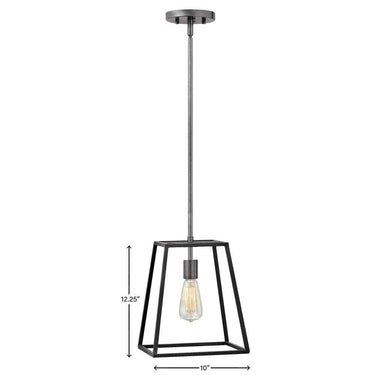 Hinkley Fulton Small Open Frame Pendant in Aged Zinc Finish Alternative Image 6