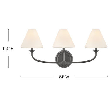 Hinkley Greta Medium Three Light Vanity Wall Sconce Alternative Image 1