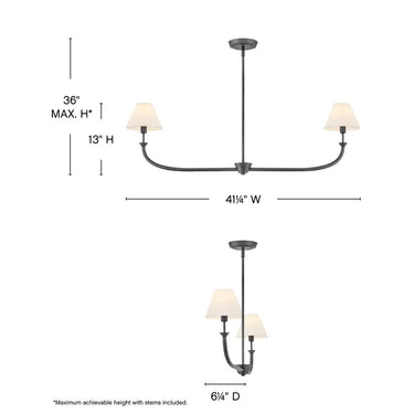 Hinkley Greta Medium Two Light Linear Pendant Alternative Image 1