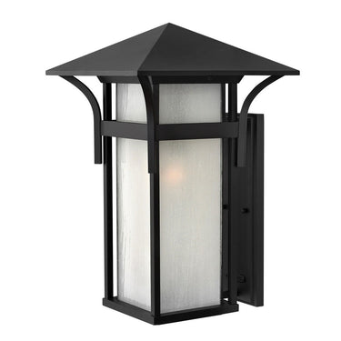 Hinkley Harbor Outdoor Medium Wall Mount Lantern in Satin Black Finish 