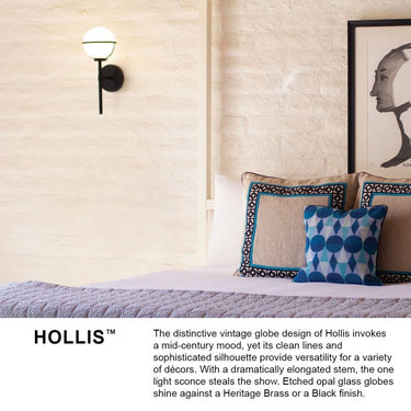 Hinkley Hollis Medium Single Light Vanity Wall Sconce LED in Black Finish Alternative Image 5