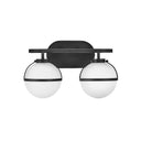 Hinkley Hollis Small Two Light Vanity Wall Sconce LED in Black Finish 