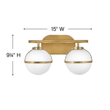 Hinkley Hollis Small Two Light Vanity Wall Sconce LED in Heritage Brass Finish Alternative Image 1