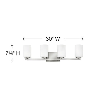 Hinkley Kyra Large Four Light Vanity Wall Sconce Alternative Image 1