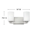 Hinkley Kyra Small Two Light Vanity Wall Sconce Alternative Image 1