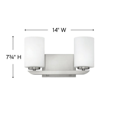 Hinkley Kyra Small Two Light Vanity Wall Sconce Alternative Image 1