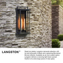 Hinkley Langston Outdoor Large Wall Mount Lantern - Alternative Image 24025BK Alternative Image 2