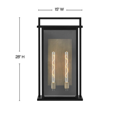 Hinkley Langston Outdoor Large Wall Mount Lantern - Alternative Image 24028BK Alternative Image 1