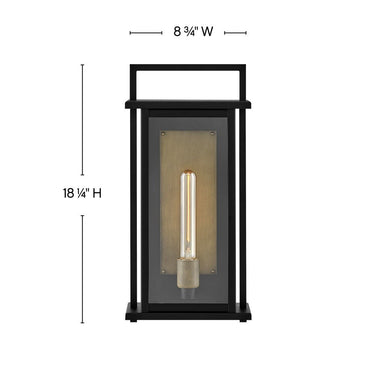 Hinkley Langston Outdoor Medium Wall Mount Lantern - Alternative Image 24024BK Alternative Image 1