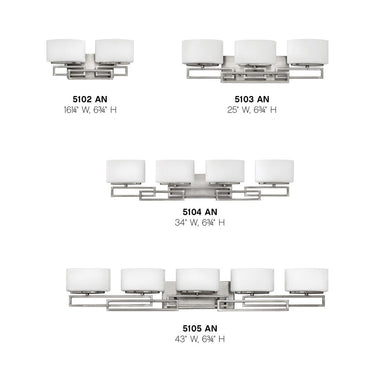 Hinkley Lanza Extra Large Five Light Vanity Wall Sconce Alternative Image 2