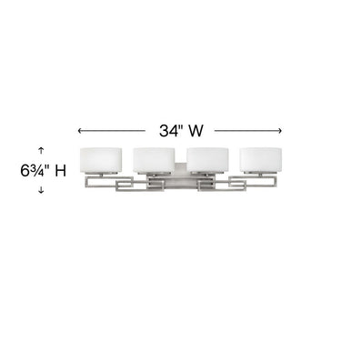 Hinkley Lanza Large Four Light Vanity Wall Sconce Alternative Image 1