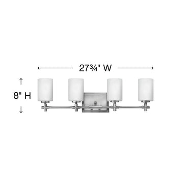 Hinkley Laurel Large Four Light Vanity Wall Sconce Alternative Image 1