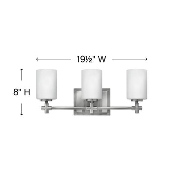 Hinkley Laurel Medium Three Light Vanity Wall Sconce Alternative Image 1