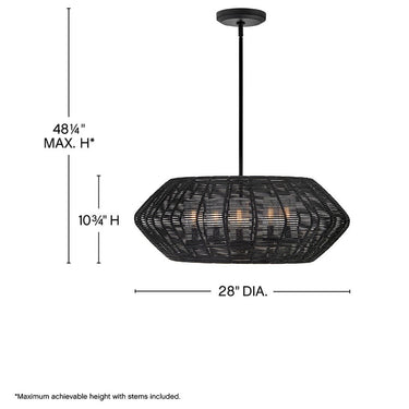 Hinkley Luca Alternative Image 12V LED Outdoor Medium Single Tier Chandelier - Alternative Image 10385BK-LV Alternative Image 1