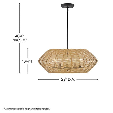 Hinkley Luca Alternative Image 12V LED Outdoor Medium Single Tier Chandelier - Alternative Image 10385BKCML-LV Alternative Image 1