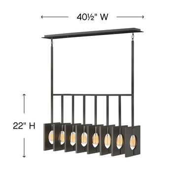 Hinkley Ludlow Small Eight Light Linear Pendant Alternative Image 1