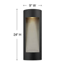 Hinkley Luna Outdoor Large Wall Mount Lantern in Satin Black Finish Alternative Image 2