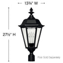 Hinkley Manor House Outdoor Large Post Mount Lantern - Alternative Image 1471BK Alternative Image 3