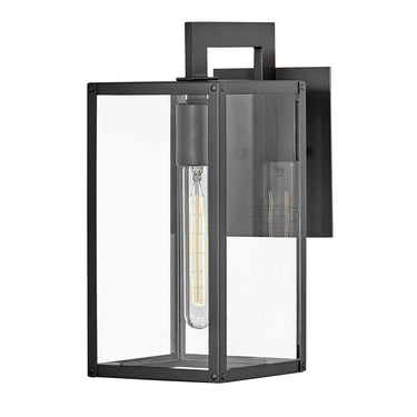 Hinkley Max LED Outdoor Small Wall Mount Lantern in Black Finish 