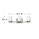 Hinkley Miley LED Medium Three Light Vanity Wall Sconce in Brushed Nickel Finish Alternative Image 1