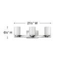 Hinkley Miley LED Medium Three Light Vanity Wall Sconce in Chrome Finish Alternative Image 1