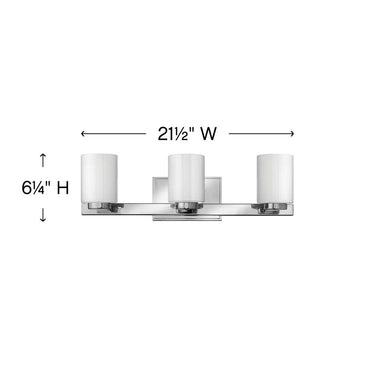 Hinkley Miley LED Medium Three Light Vanity Wall Sconce in Chrome Finish Alternative Image 1