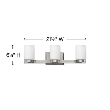 Hinkley Miley Medium Three Light Vanity Wall Sconce - Alternative Image 5053BN Alternative Image 1