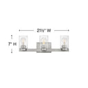 Hinkley Miley Medium Three Light Vanity Wall Sconce - Alternative Image 5053BN-CL Alternative Image 1