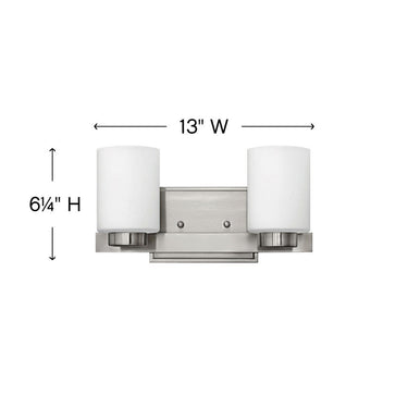 Hinkley Miley Small Two Light Vanity Wall Sconce Alternative Image 1