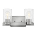 Hinkley Miley Small Two Light Vanity Wall Sconce - 5052BN-CL 