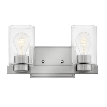 Hinkley Miley Small Two Light Vanity Wall Sconce - 5052BN-CL 