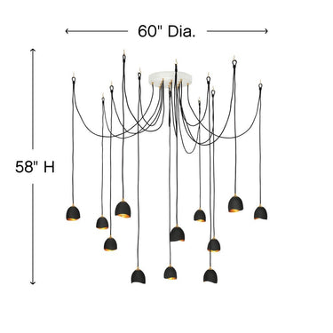 Hinkley Nula Large Multi Tier Pendant in Shell Black Finish Alternative Image 2