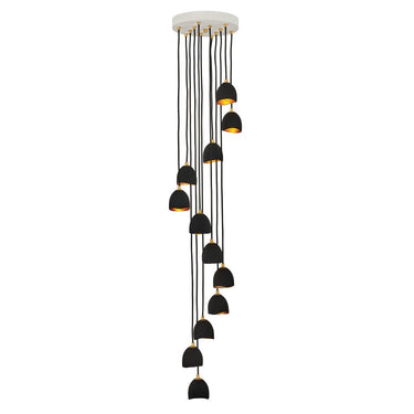 Hinkley Nula Large Multi Tier Pendant in Shell Black Finish 