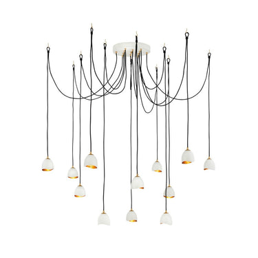 Hinkley Nula Large Multi Tier Pendant in Shell White Finish 