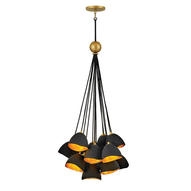 Hinkley Nula Medium Single Tier Chandelier in Shell Black Finish 