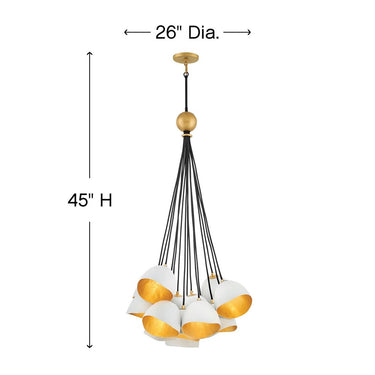 Hinkley Nula Medium Single Tier Chandelier in Shell White Finish Alternative Image 1