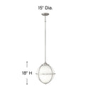 Hinkley Odeon Medium Orb Pendant in Brushed Nickel Finish Alternative Image 1