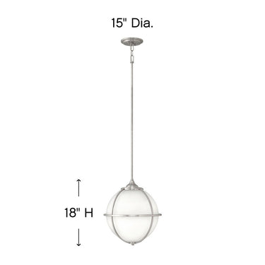 Hinkley Odeon Medium Orb Pendant in Brushed Nickel Finish Alternative Image 1