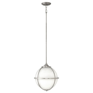 Hinkley Odeon Medium Orb Pendant in Brushed Nickel Finish 
