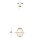 Hinkley Odeon Medium Orb Pendant in Satin Brass Finish Alternative Image 1