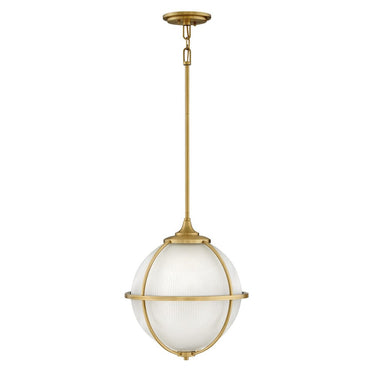 Hinkley Odeon Medium Orb Pendant in Satin Brass Finish 