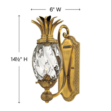 Hinkley Plantation Medium Single Light Sconce in Burnished Brass Finish Alternative Image 1
