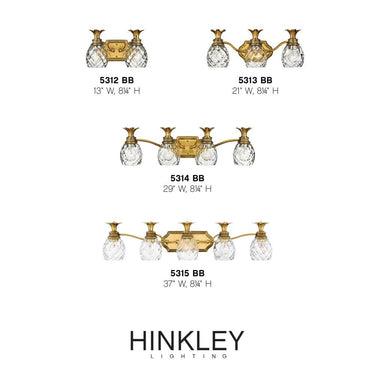 Hinkley Plantation Medium Three Light Vanity Wall Sconce in Burnished Brass Finish Alternative Image 2