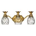 Hinkley Plantation Medium Three Light Vanity Wall Sconce in Burnished Brass Finish 
