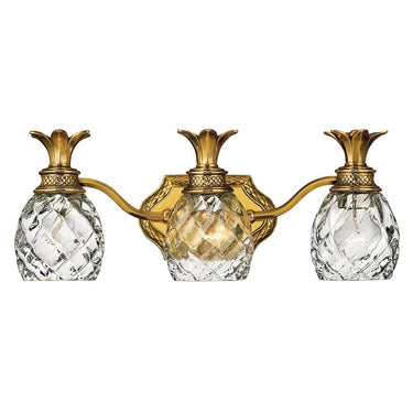 Hinkley Plantation Medium Three Light Vanity Wall Sconce in Burnished Brass Finish 