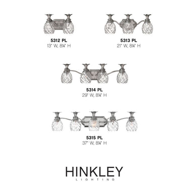 Hinkley Plantation Medium Three Light Vanity Wall Sconce in Polished Antique Nickel Finish Alternative Image 2