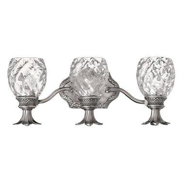 Hinkley Plantation Medium Three Light Vanity Wall Sconce in Polished Antique Nickel Finish Alternative Image 5